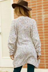 Cardigan long blanc ouvert sur le devant avec poches